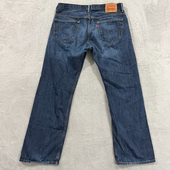 Levis 569 Loose Straight Fit Jeans Mens 34x31 Blue Denim Dark Wash Western Rodeo - Picture 2 of 10